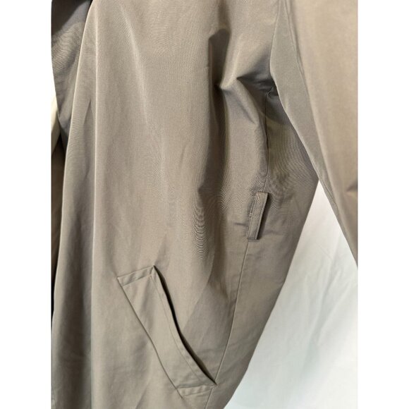 MAX MARA Grey Beige Nylon Rain Trench Coat Reversible Long Jacket Pockets Sz 6 - Picture 12 of 16